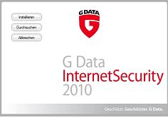 G Data Begrssungsfenster zur Installation