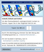 Abbildung einer Dialer Eingabemaske