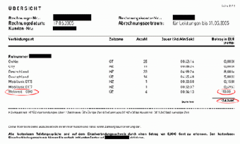 dialer rechnung - darauf klicken zum vergrössern
