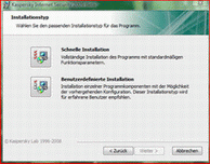 kaspersky Installationstyp