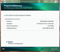 Kaspersky Programmaktivierung