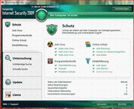 Kaspersky Internet Security 2009 Benutzeroberfläche
